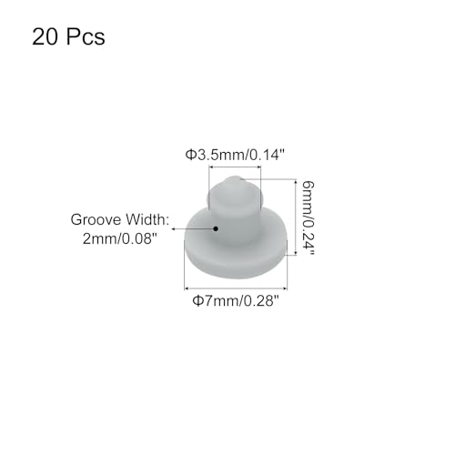 Image of MECCANIXITY 20pcs Silicone Snap in Locking Hole Plugs,3.5mm /0.1 Inch Mounting Diameter Narrow Groove Width 2mm Panel Seal Cover Round for Kitchen Bulkheads Waterproof Sealing Plugs Grey