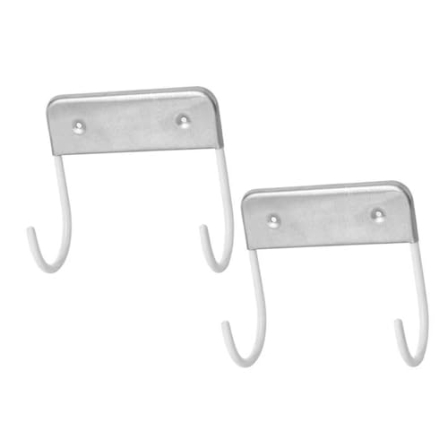 Toyvian 2 Piezas Gancho Doble Multifuncional para Colgar Plancha y Tabla de Planchar Soporte de Acero Inoxidable Resistente para Almacenamiento Doméstico Blanco Uso Hogar y Oficina