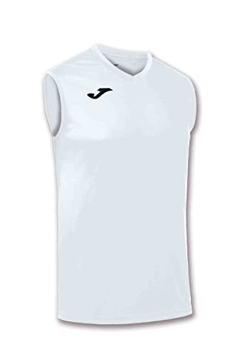 Joma - Camiseta Deportiva Sin Manga Hombre - Ligera y Transpirable Ideal para Todo Tipo de Deporte, Combi, Blanco, L