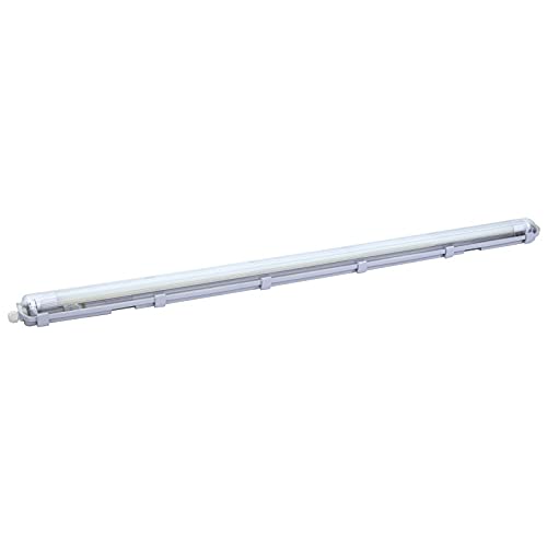 GEFOLEC 410001 Reglette Tube LED 120 cm IP65 1x18w, Pc, Blanc Cover