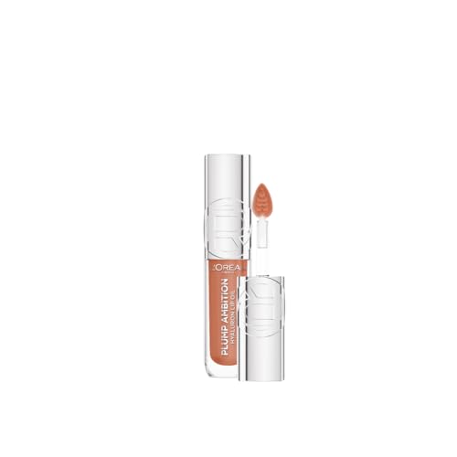 L'Oréal Paris Plump Ambition Lippenöl mit Hyaluron, Vollere & geschmeidigere Lippen ohne Kompromisse. Intensives Pflegegefühl mit Hyaluronsäure, bis zu 24H Feuchtigkeit, Farbe: 641 Latte Glace, 5 ml