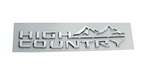 Image of Kit 4X 2019-2024 Silverado High Country Emblem Fender Tailgate Letter Logo 3D Badge Namaplate Replacement for High Country (Chrome)