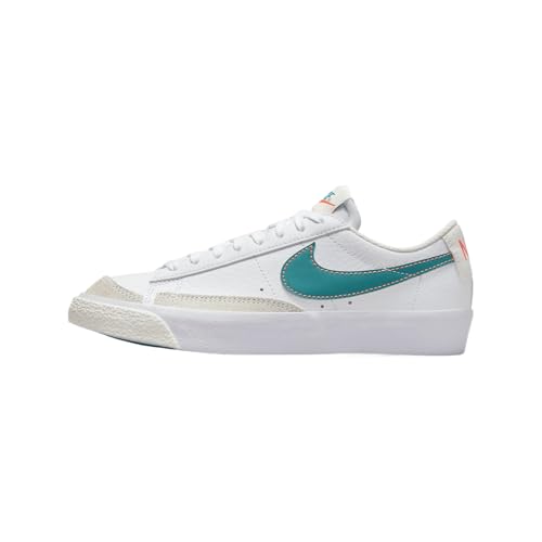 Nike Blazer Low '77 Big Kids' Shoes (DA4074-122, White/Aquamarine) Size 7