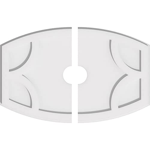 Image of Ekena Millwork CMP24X16KY2-03000 Kailey Architectural Grade PVC Contemporary, Two Piece Urethane Ceiling Medallions 24 inchW x 16 inchH x 3 inchID x 13 inchC x 1 inchP