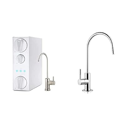 iSpring RO500AK-BN Tankless RO Reverse Osmosis Water Filtration System, 500 GPD Fast Flow & GA1-B Reverse Osmosis, Kitchen Bar Sink Lead-Free Drinking Water Faucet, Chrome