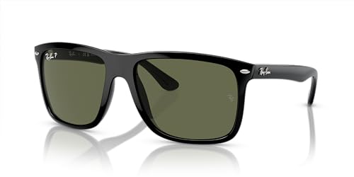 Ray-Ban RB4547 Boyfriend - Gafas de sol cuadradas para mujer, Negro, verde (black/Green Polarized), 57 mm