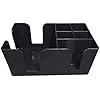 Rattleware 6-Compartment Bar Caddy Organizer Durable Black Plastic Napkin Holder and Straw Organizer for Bar Tools Coffee Bar Accessories Restaurant Home Bar Cart Storage