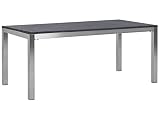 Beliani Moderner Gartentisch 180 cm für 6 Personen schwarz geflammt Grosseto