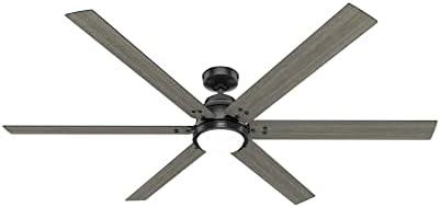 Hunter 72 inch WiFi Gravity Matte Black Ceiling Fan with LED Light Kit and Handheld Remote