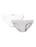 2Pk Brief-Heritage Calvin Klein Paquete de 2 Brief-Heritage Ropa Interior, Pvhwhite/Greyheather, 8 años para Niños