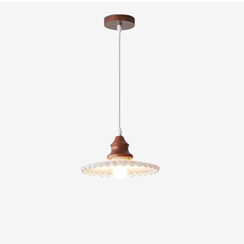 Suspension luminaire en bois moderne et verre raffiné style Mid-Century