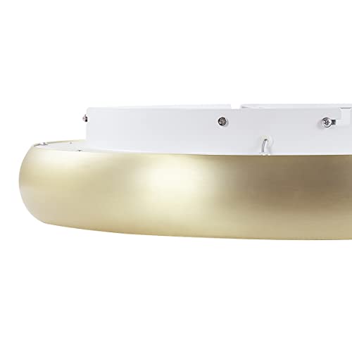 Lampada Da Soffitto In Acciaio Sintetico Dorato Integrato Con Luci A Led Di Forma Rotonda Plafoniera Moderna Illuminazione - 6