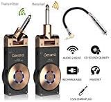 Getaria Wireless Guitar System Rechargeable Digital Transmitter Receiver Set for Electric Guitar Bass with 3.5mm to 6.35 mm (1/4 inch) Male to Female Stereo Cables