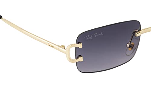 Image of Ted Smith Mens Womens Polycarbonate Uv Protection Metal Rectangular Sunglasses