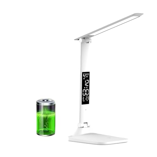 RETUOLWAG Lámpara de escritorio con control de pantalla táctil, batería de 3200 mAh, fuente de alimentación USB, multifuncional para dispositivos de carga