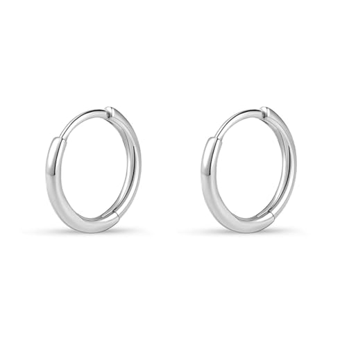 1 Pair 10mm Small Hoop Earrings for Women 316L Surgical Stainless Steel Huggie Hoop Earrings Hypoallergenic Cartilage Hoop Earrings for Helix Tragus Conch Piercing Jewelry for Women Men(Silver/1.6mm)