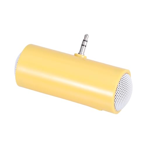 SMASOLO Mini Altavoz Portátil Estéreo Conector De Audio 3,5 Mm para Teléfono y Tableta, Color Amarillo, Ligero y Compacto, Adecuado para Uso Exterior y Compartir Música