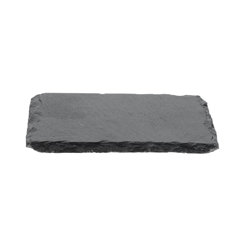 CAPASTEC Reptile Basking Platform, Square Tortoise Habitat Slate, Turtle Feeding Slate, Habitat Decor Accessories for Crested Gecko Lizard, Gray Black