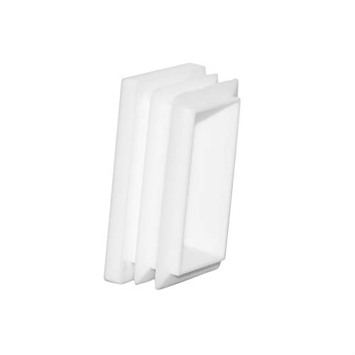 Image of Flyshop 8 PCS Tube Chair Glide Rectangle Tubing End Cap White Plastic Plug Pipe Inserts 30 x 50 mm, 1-3 /16 inch x 2 inch