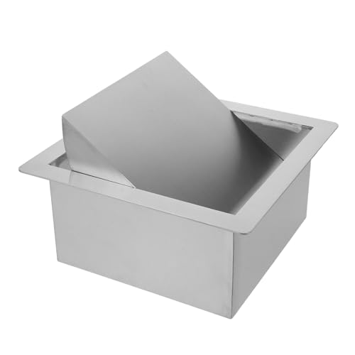Veemoon Tapa Abatible Empotrada de Acero Inoxidable para Cubo de Basura de Encimera Cuadrada 220 MM Resistente a Manchas y Olores Adecuado para Cocina Oficina y Uso Comercial