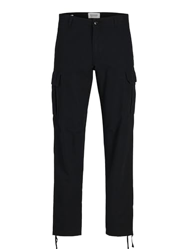 JACK & JONES Jpstkane Jjbarkley Cargo Pant Noos   Pantalones Cargo para Hombre, Negro, 34W x 32L