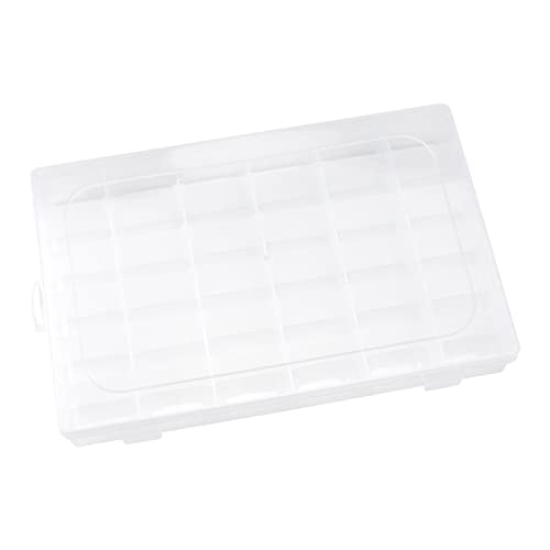 Image of 6 Pack 36 Grids Plastic Bead Organizer Box with Dividers and 600 PCS Label Stickers, Clear Small Tackle Box Part for Craft and Bead Storage