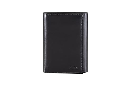 ALBA Classic Trifold VT Leather Wallet For Men II Handmade II Minimalist II RFID Protected (Dark Blue), SMW1005DB2