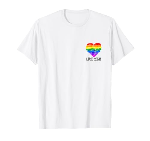 CSD Shirt Weiß Love Regenbogen Flage LGBT Geschenk Gay Pride T-Shirt