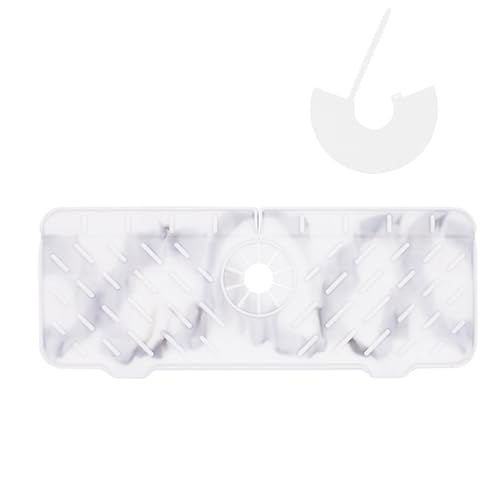 DFZHiuat Alfombrilla de silicona para grifo, alfombrilla de drenaje de silicona alrededor del grifo, protector contra salpicaduras de fregadero de grifo, tapete de secado para encimera de cocina,