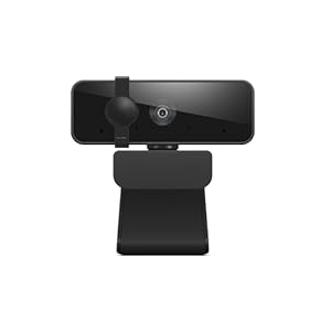 Webcam HD 1080p Lenovo (300 FHD) – Negra con ángulo amplio de 95°, rotación y inclinación de 360°, micrófonos duales, obturador de privacidad
