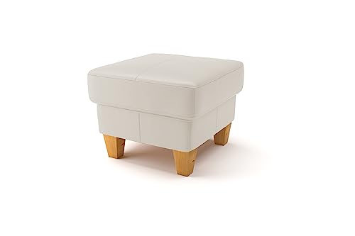 CAVADORE Stauraum-Hocker Ammerland / Polsterhocker im Landhaus-Stil mit Stauraum unter dem Deckel / 101 x 84 x 93 / Leder Weiß CAVADORE Stauraum-Hocker Ammerland / Polsterhocker im Landhaus-Stil mit Stauraum unter dem Deckel / 101 x 84 x 93 / Leder Weiß