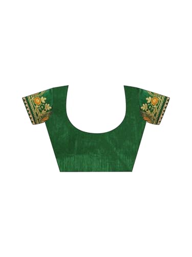Image of SIRIL Women's Bandhani Printed Embroidery Georgette Saree with Unstitched Blouse Piece