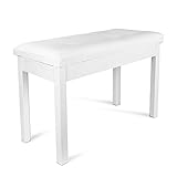 🎹【Aufbewahrungsraum für Musik】 Das gut gefertigte Ablagefach für Klavierhocker unter dem Sitz bietet ausreichend Platz für Ihre Musikpartituren und Zubehörteile. Die faltbare Lippenstütze erleichtert das Öffnen.