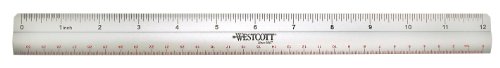 Règle de mesure Westcott 12 pouces antidérapante à bord biseauté vague pour traçage net