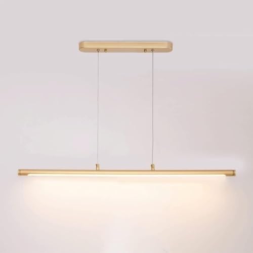 Lustre linéaire LED moderne or 60 cm blanc naturel 4000K pour table à manger Feng Shui