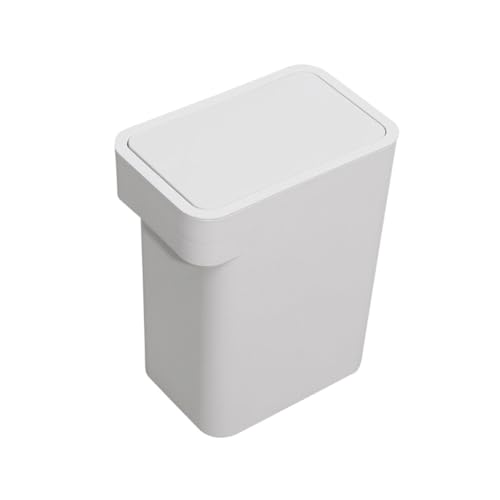 Caneca de basura con tapa para cocina y baño gris compacta