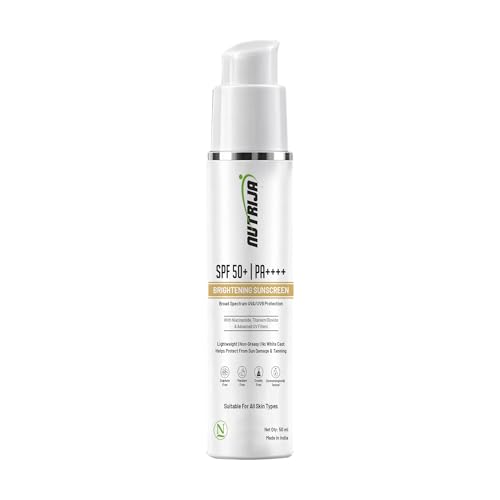 Image of NutriJa Sunscreen SPF 50+ PA++++ with Niacinamide & Hyaluronic Acid, Lightweight, No White Cast Daily Sun Protection, 50 ml