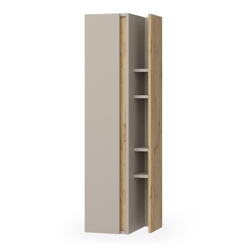 Vicco Badschrank Edelin, Cashmere, 35 x 120 cm mit 4 offenen...