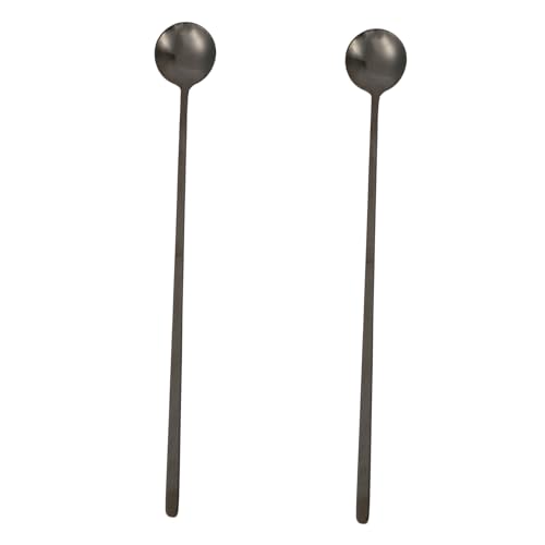 FUNOMOCYA 2pcs Stainless Steel Ladle Coffee Drinks Coffee Stirrer Cocktail Spoon Mini Coffee Spoon Fruit Dessert Spoon Ice Cream Teaspoons Beverage Spoon Stir Bar Spoon Cocktail Stir Spoons