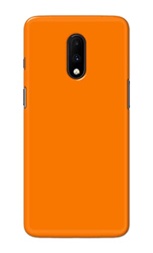 Image of Plain Orange Hard Back Case Cover for OnePlus 6T / OnePlus 7 Back Cover -(J5) VNS2229