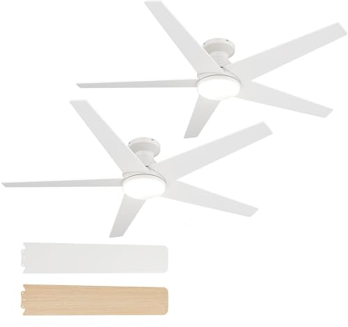 addlon 2 Pack Ceiling Fans with Lights, 52 Inch Low