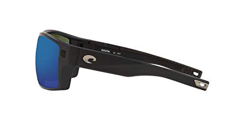 Costa Del Mar Men's Diego Polarized Rectangular Sunglasses, Matte Black/Grey Blue Mirrored Polarized-580G, 62 Mm #TOP25