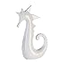 Produktbild Casablanca Seepferdchen Figur Deko weiß modern  Seepferd Keramik Figuren für Baddekorationen  Seahorse Dekofigur weiß  Geschenk Bad Dekoration - glänzende Oberfläche Höhe 38 cm