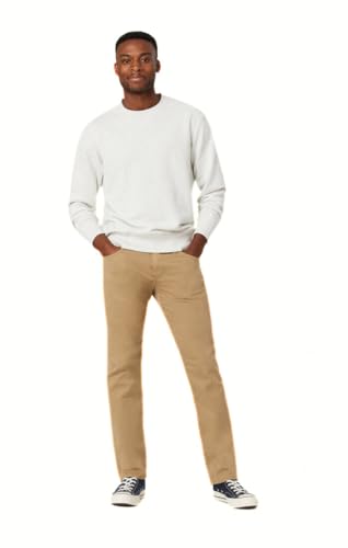 Mavi Zach Men's Straight Leg Pants, Regular Rise Twill Pants for Men, British Khaki Twill, Khaki Work Pants, 40 x 30
