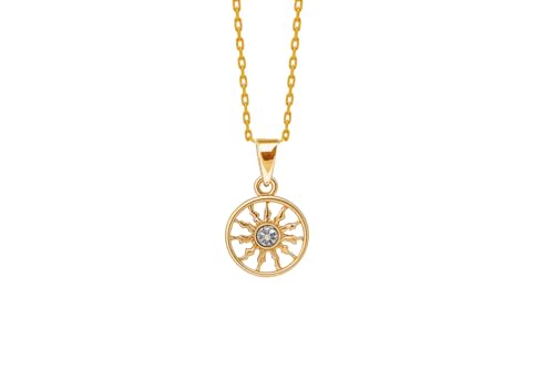 Pendentif Eguzkilore en argent 925 et zircon blanc, fleur basque 10 mm pour collier femme