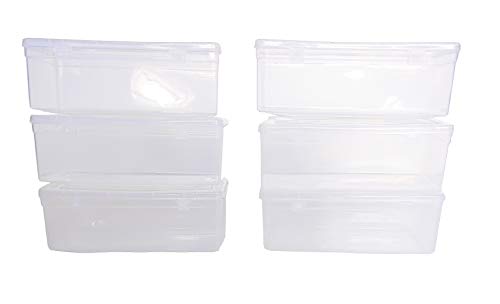 Image of Feliz clear plastic long storage boxes size 8.5x3.25x3 in (Set of 6) - Medicine Box, Jewellery Box