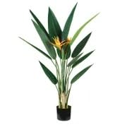 Wintem Planta de Strelitzia Artificial 120 cm con 12 Hojas y 2 Flores Polietileno para Decorar Ambientes