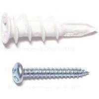 Midwest Fastener 10424#6 E-Z Ancor Self-Drilling Plastic Drywall Anchors with Screws - 20 per Package