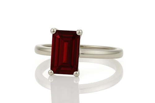 Bague artisanale rectangle en grenat bijoux artisanaux dames taille
