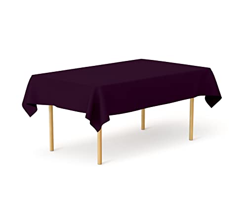 Pomp Eggplant 60" x 126" Premium Polyester Tablecloth | Wrinkle + Stain Resistant Easy Care Fabric | Fits 6FT Rectangle Table
